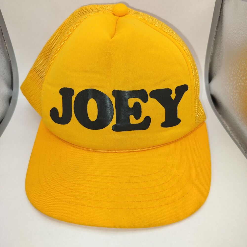 Vintage Joey Yellow Mesh Back Trucker Hat Snapback Cap Costume Accessory Korea